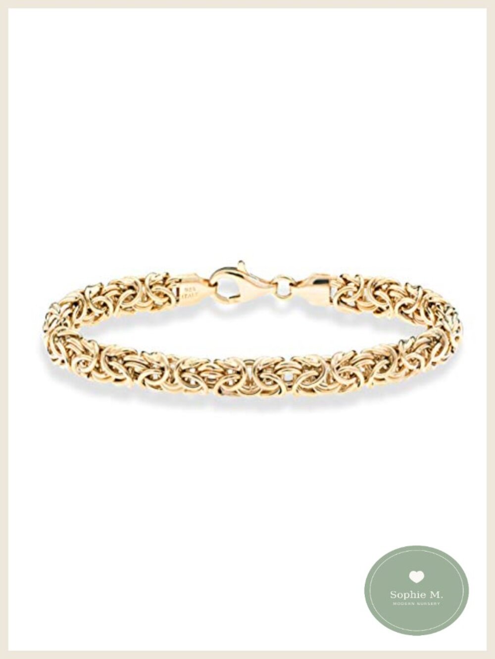 Italian 18K Gold Plated 925 Sterling Silver Byzantine Bracelet